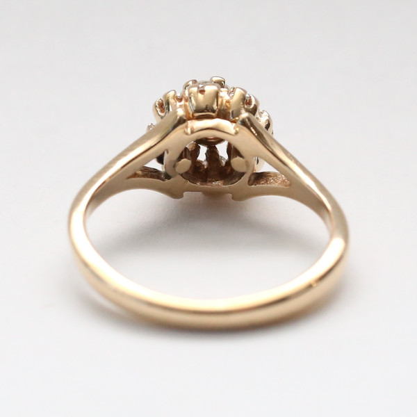 Inel cu Diamante Halo din Aur Galben 14k