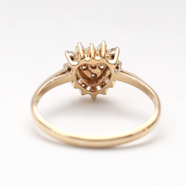 Inel de Cocktail cu Diamante din Aur Galben 14k