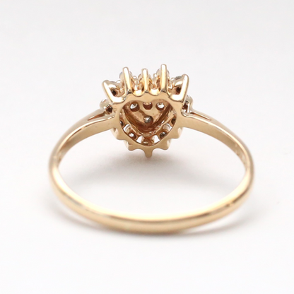 Inel de Cocktail cu Diamante din Aur Galben 14k