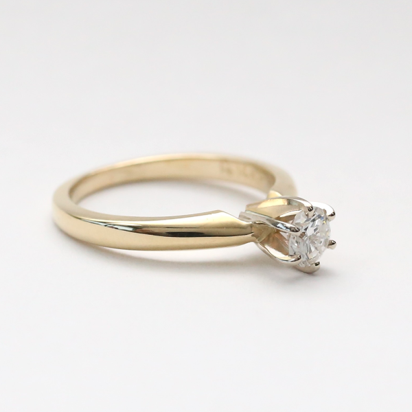 Inel Logodnă cu Diamante din Aur Galben 14k