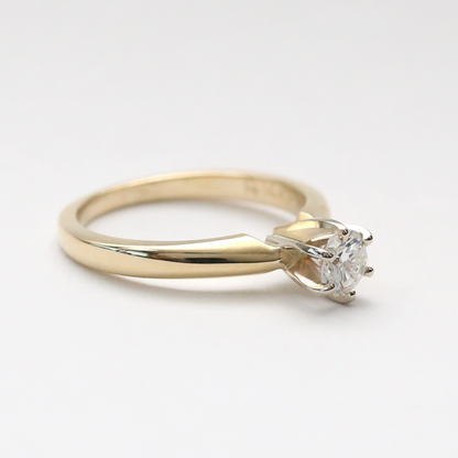 Inel Logodnă cu Diamante din Aur Galben 14k