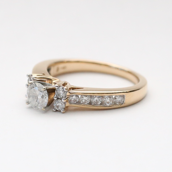 Inel Logodnă cu Diamante din Aur Galben 14k