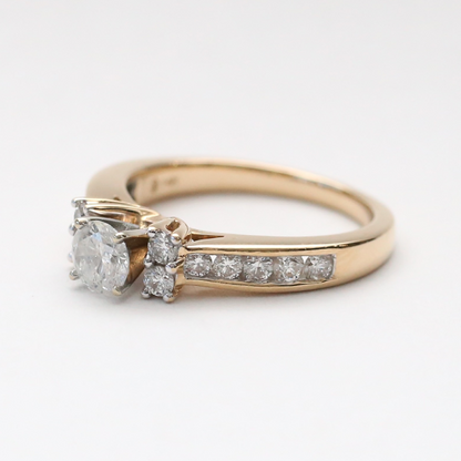 Inel Logodnă cu Diamante din Aur Galben 14k