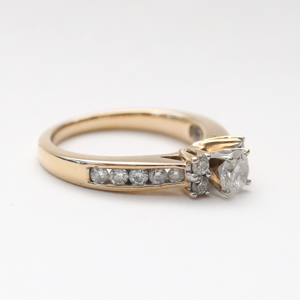 Inel Logodnă cu Diamante din Aur Galben 14k