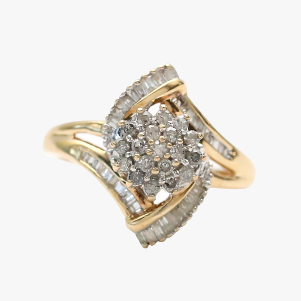 Inel cu Diamante din Aur Galben 10k