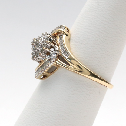 Inel cu Diamante din Aur Galben 10k
