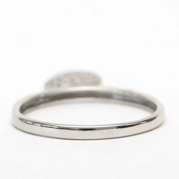 Inel Inimă cu Diamante Atârnând din Aur Alb 10k