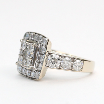 Inel cu Diamante din Aur Alb 14k