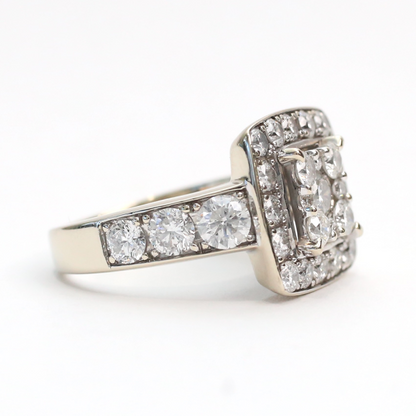 Inel cu Diamante din Aur Alb 14k