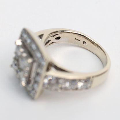 Inel cu Diamante din Aur Alb 14k