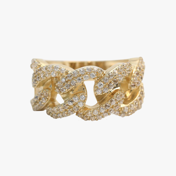 Inel de Legătură cu Diamante din Aur Galben 14k