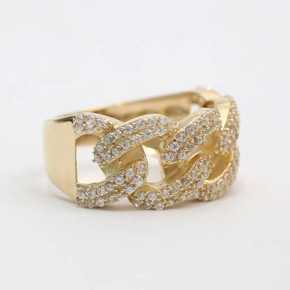 Inel de Legătură cu Diamante din Aur Galben 14k