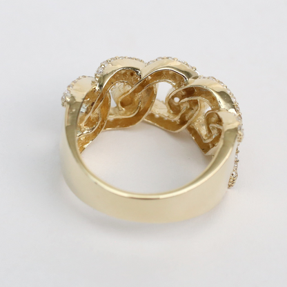 Inel de Legătură cu Diamante din Aur Galben 14k