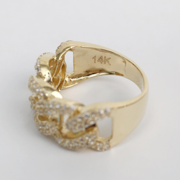 Inel de Legătură cu Diamante din Aur Galben 14k