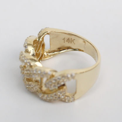 Inel de Legătură cu Diamante din Aur Galben 14k