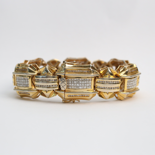 Brățară cu Diamante din Aur Galben de 14k