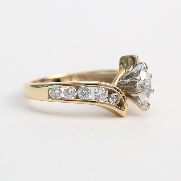Inel Logodnă cu Diamante din Aur Galben 14k