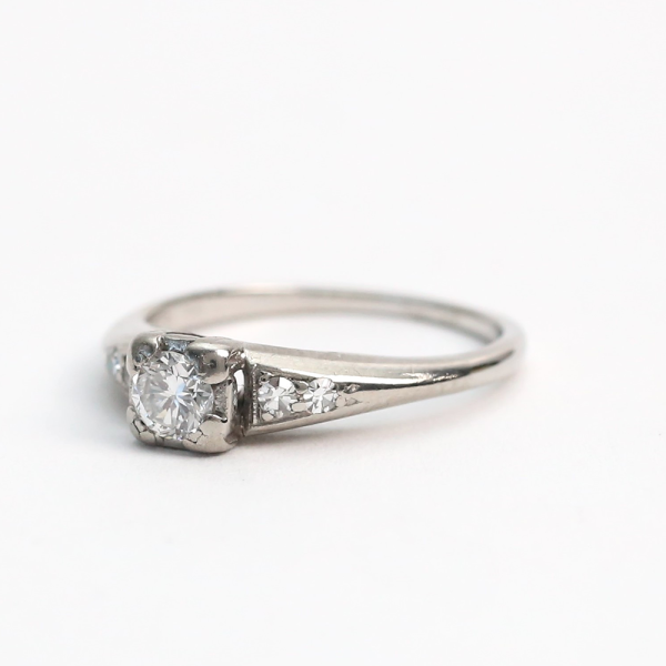 Inel cu Diamante din Aur Alb 14k