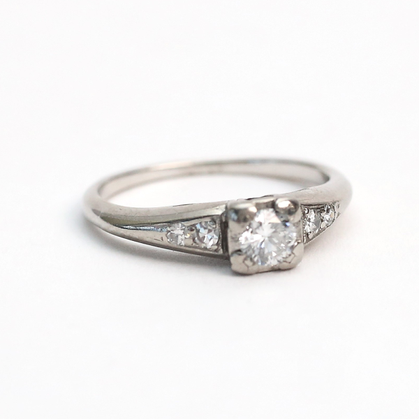 Inel cu Diamante din Aur Alb 14k