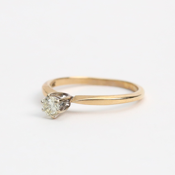 Inel Logodnă cu Diamante din Aur Galben 14k