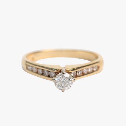 Inel Logodnă cu Diamante din Aur Galben 14k