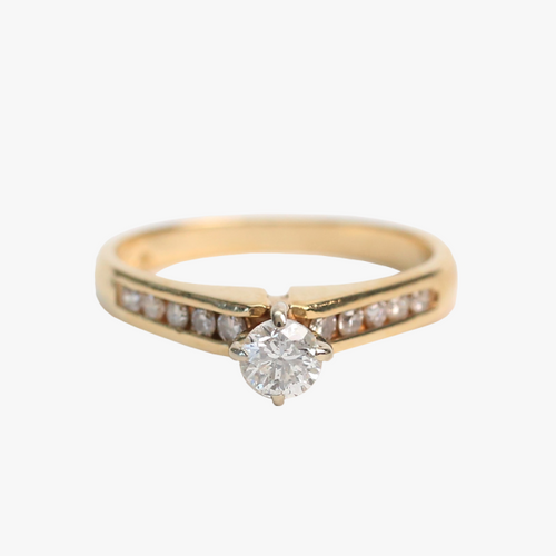 Inel Logodnă cu Diamante din Aur Galben 14k