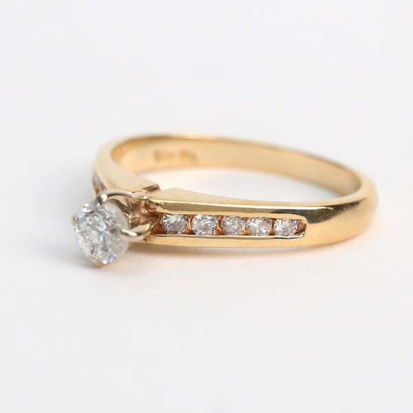 Inel Logodnă cu Diamante din Aur Galben 14k
