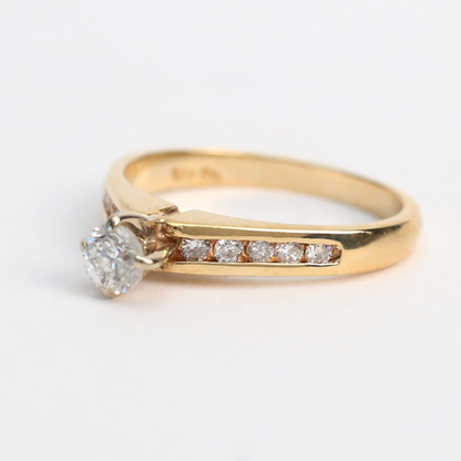 Inel Logodnă cu Diamante din Aur Galben 14k