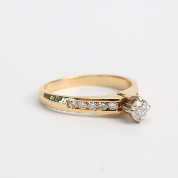 Inel Logodnă cu Diamante din Aur Galben 14k