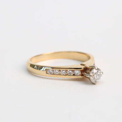 Inel Logodnă cu Diamante din Aur Galben 14k