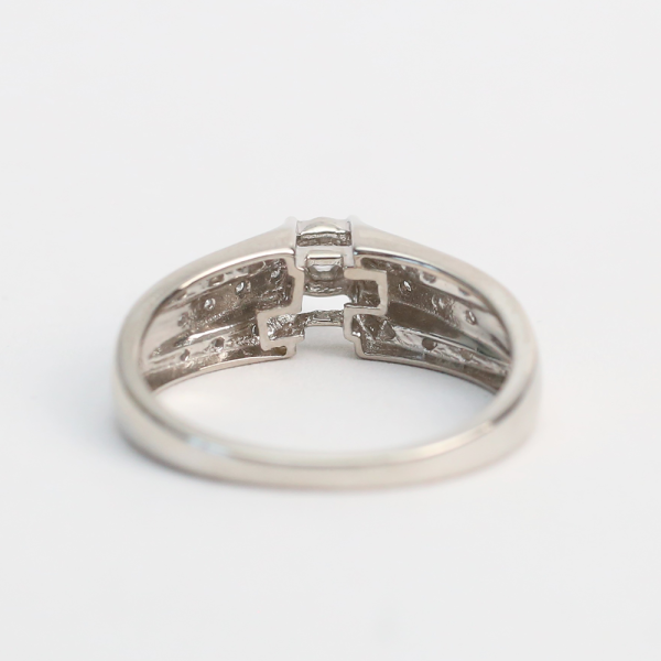 Inel cu Diamante din Aur Alb 10k