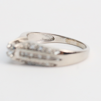 Inel cu Diamante din Aur Alb 10k