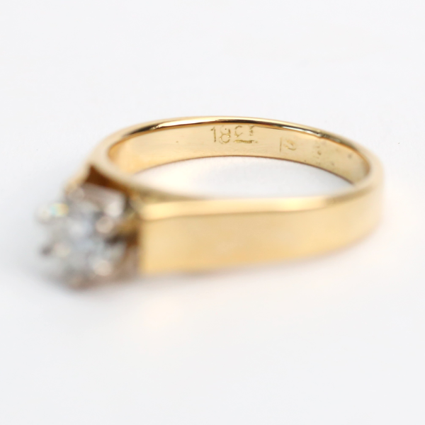 Inel Logodnă cu Diamante din Aur Galben 18k