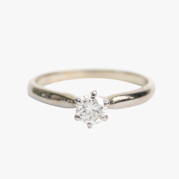 Inel Logodnă cu Diamante din Aur Alb 14k