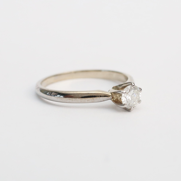 Inel Logodnă cu Diamante din Aur Alb 14k