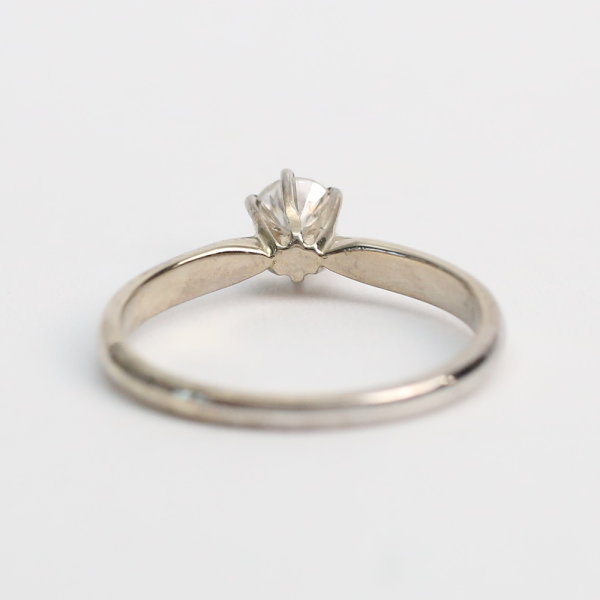 Inel Logodnă cu Diamante din Aur Alb 14k