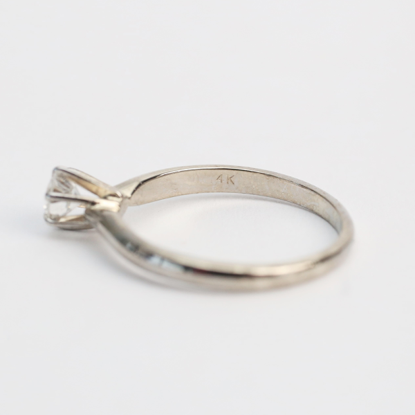 Inel Logodnă cu Diamante din Aur Alb 14k