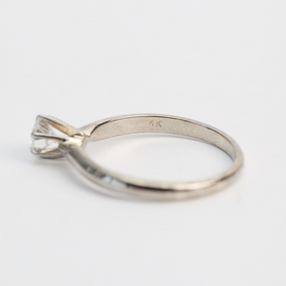 Inel Logodnă cu Diamante din Aur Alb 14k