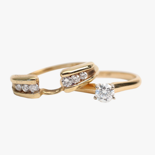 Set cu Diamante din Aur Galben 14k