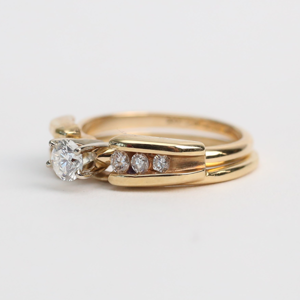 Set cu Diamante din Aur Galben 14k