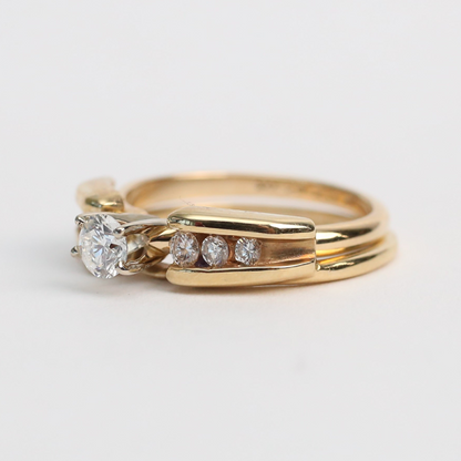 Set cu Diamante din Aur Galben 14k