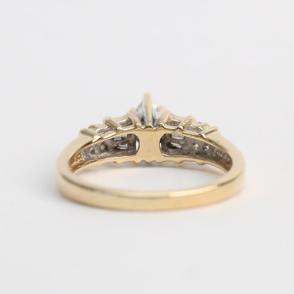 Inel Logodnă cu Diamante din Aur Galben 14k