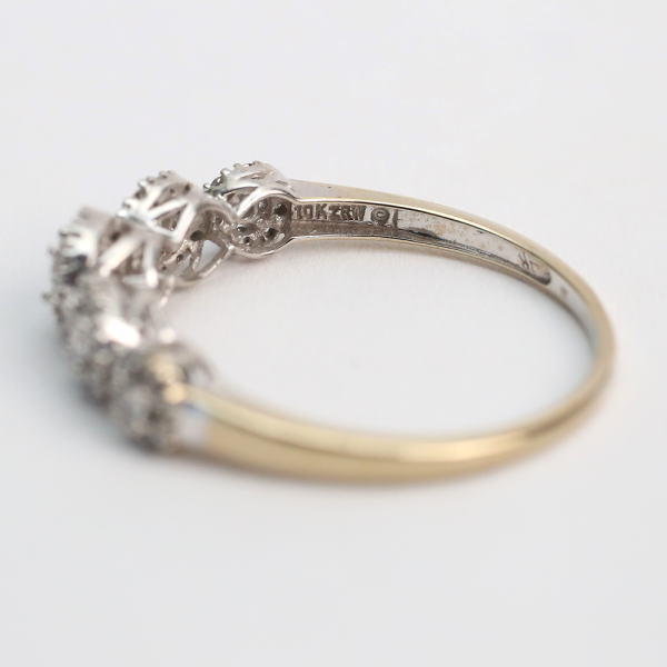 Inel Halo cu Diamante din Aur Alb 10k