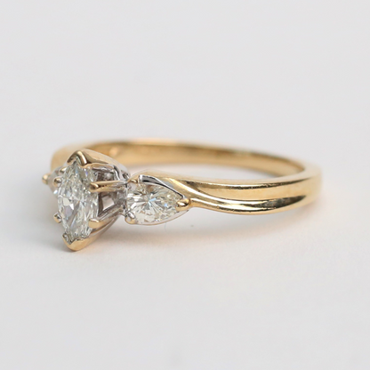 Inel Logodnă cu Diamante din Aur Galben 14k