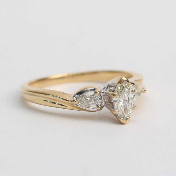 Inel Logodnă cu Diamante din Aur Galben 14k