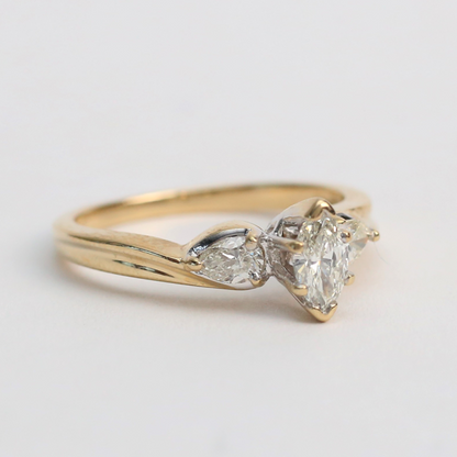 Inel Logodnă cu Diamante din Aur Galben 14k