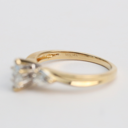 Inel Logodnă cu Diamante din Aur Galben 14k
