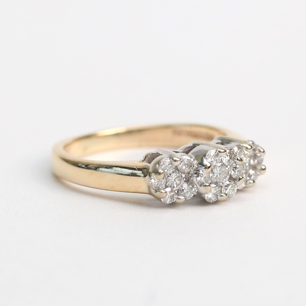 Inel cu Diamante din Aur Galben 14k