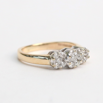 Inel cu Diamante din Aur Galben 14k