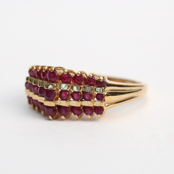 Inel cu Rubine din Aur Galben 14k